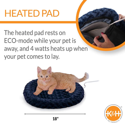 K&H Thermo-Kitty Fashion Splash Indoor Heated Cat Bed, Safety Certified