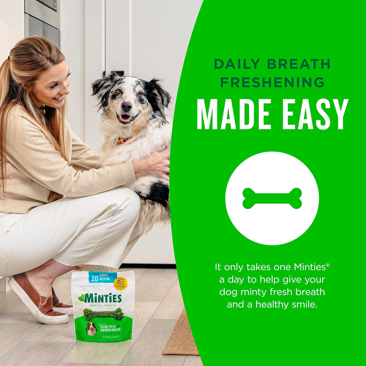 Mint Dental Chews for Medium Breeds (25-50 lbs) - 17 Count