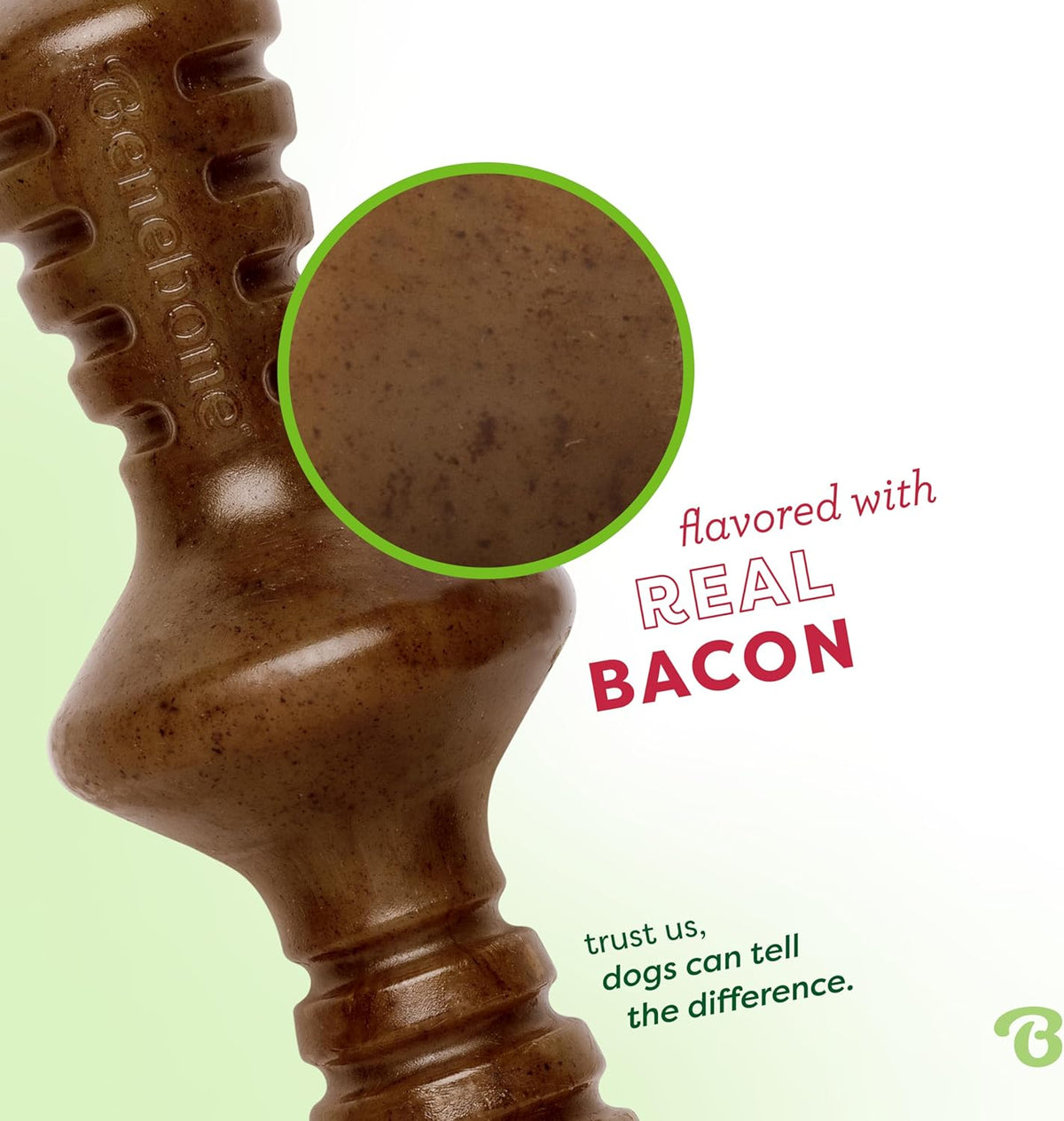 Zaggler Premium Dog Chew Toy for Aggressive Chewers, Infused with Real Bacon, Large Size