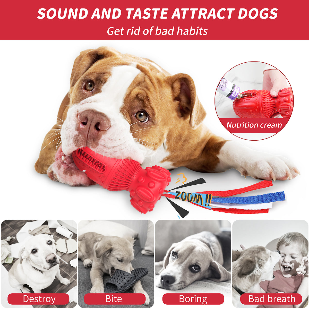 Durable Interactive Squeaky Toy for Medium to Large Dogs - Clearance Item, Random Color Selection