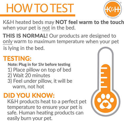 K&H Thermo-Kitty Fashion Splash Indoor Heated Cat Bed, Safety Certified