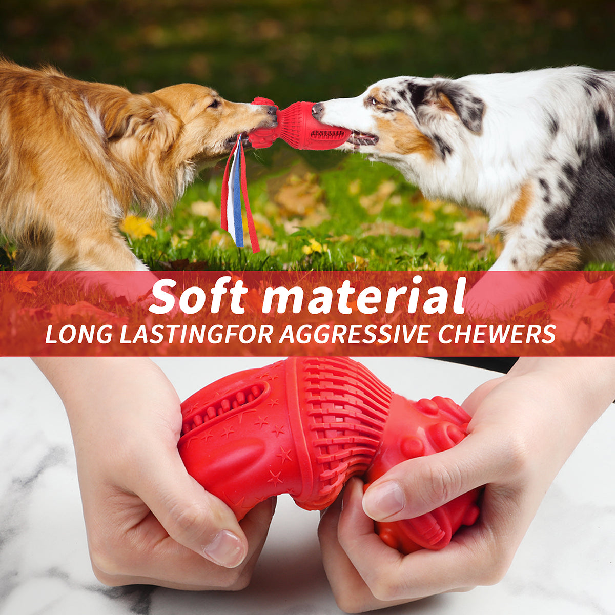 Durable Interactive Squeaky Toy for Medium to Large Dogs - Clearance Item, Random Color Selection